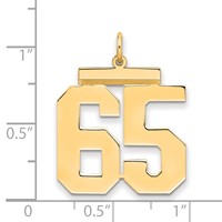 Sterling Silver Gold-plated Polished Number 65 Charm view 2