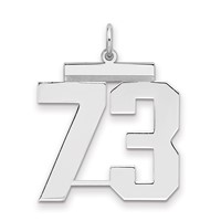 Sterling Silver Rhodium-plated Polished Number 73 Charm view 1