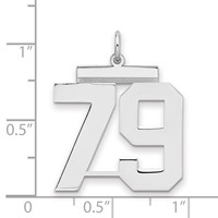 Sterling Silver Rhodium-plated Polished Number 79 Charm view 2