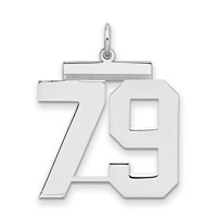 Sterling Silver Rhodium-plated Polished Number 79 Charm view 1