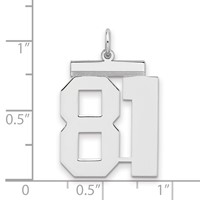 Sterling Silver Rhodium-plated Polished Number 81 Charm view 2