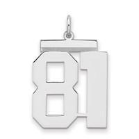 Sterling Silver Rhodium-plated Polished Number 81 Charm view 1