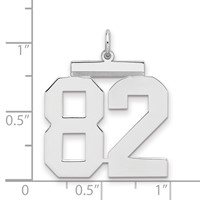 Sterling Silver Rhodium-plated Polished Number 82 Charm view 2