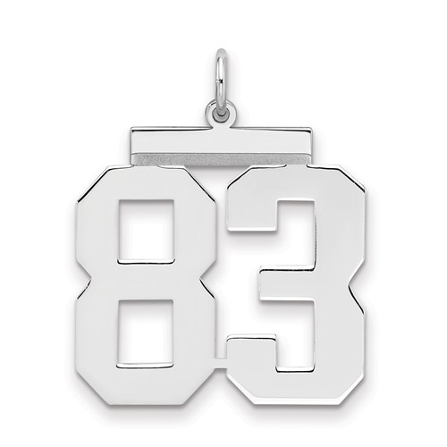 Sterling Silver Rhodium-plated Polished Number 83 Charm