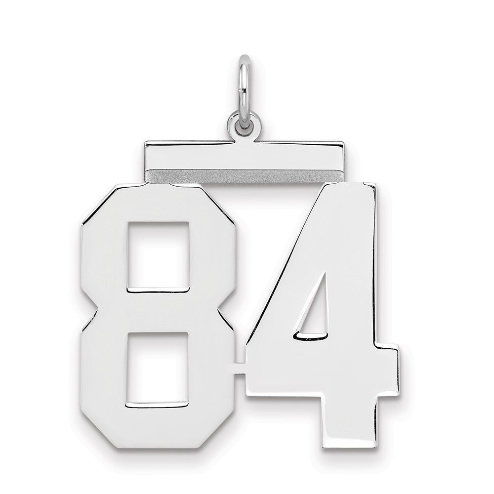 Sterling Silver Rhodium-plated Polished Number 84 Charm