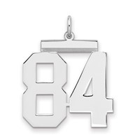 Sterling Silver Rhodium-plated Polished Number 84 Charm view 1