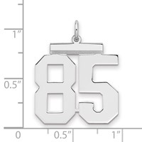 Sterling Silver Rhodium-plated Polished Number 85 Charm view 2