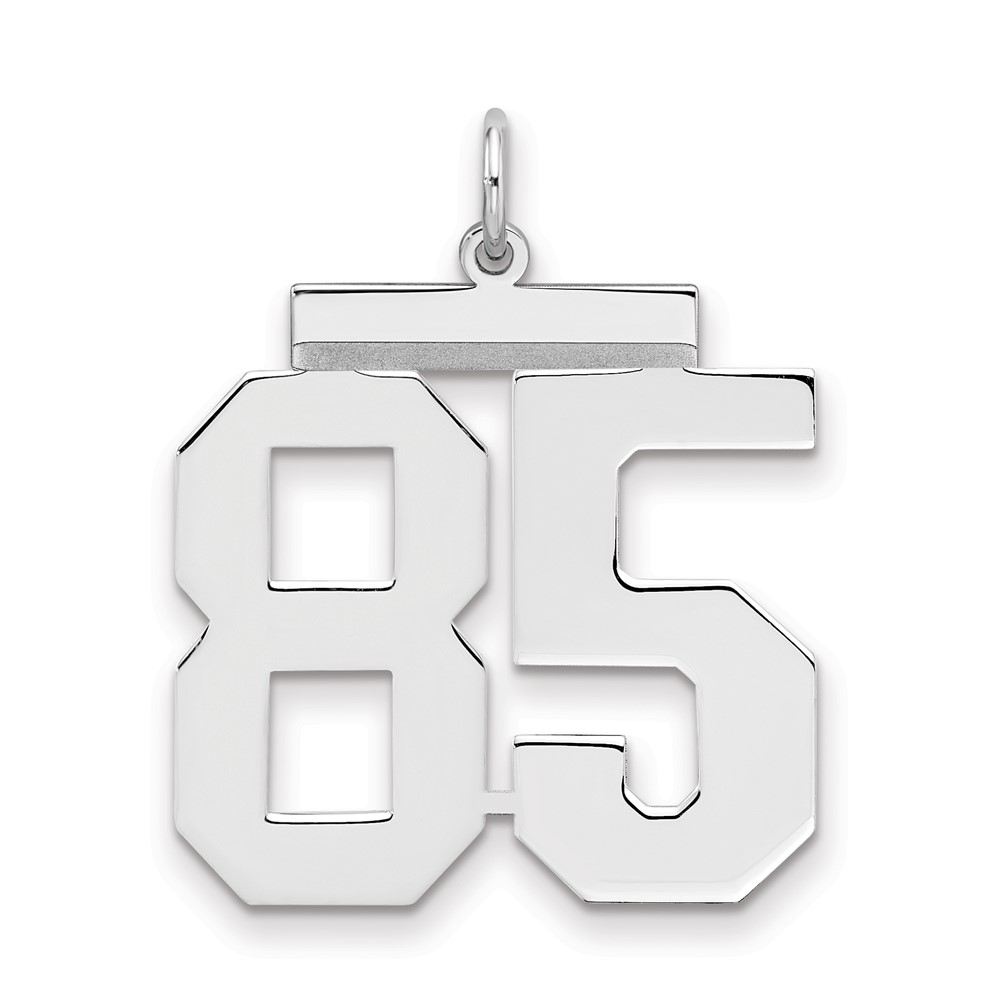 Sterling Silver Rhodium-plated Polished Number 85 Charm