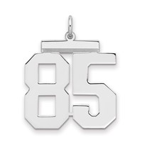 Sterling Silver Rhodium-plated Polished Number 85 Charm view 1