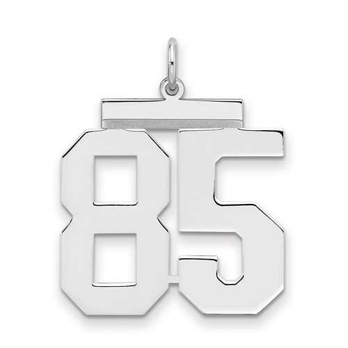 Sterling Silver Rhodium-plated Polished Number 85 Charm