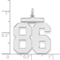 Sterling Silver Rhodium-plated Polished Number 86 Charm view 2