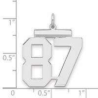 Sterling Silver Rhodium-plated Polished Number 87 Charm view 2