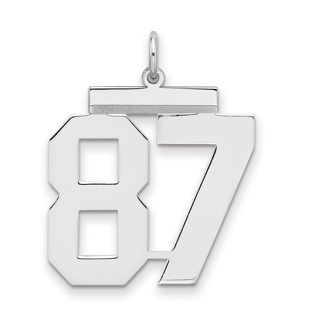 Sterling Silver Rhodium-plated Polished Number 87 Charm