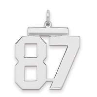 Sterling Silver Rhodium-plated Polished Number 87 Charm view 1