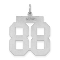 Sterling Silver Rhodium-plated Polished Number 88 Charm view 4