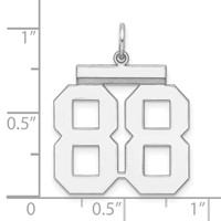 Sterling Silver Rhodium-plated Polished Number 88 Charm view 3