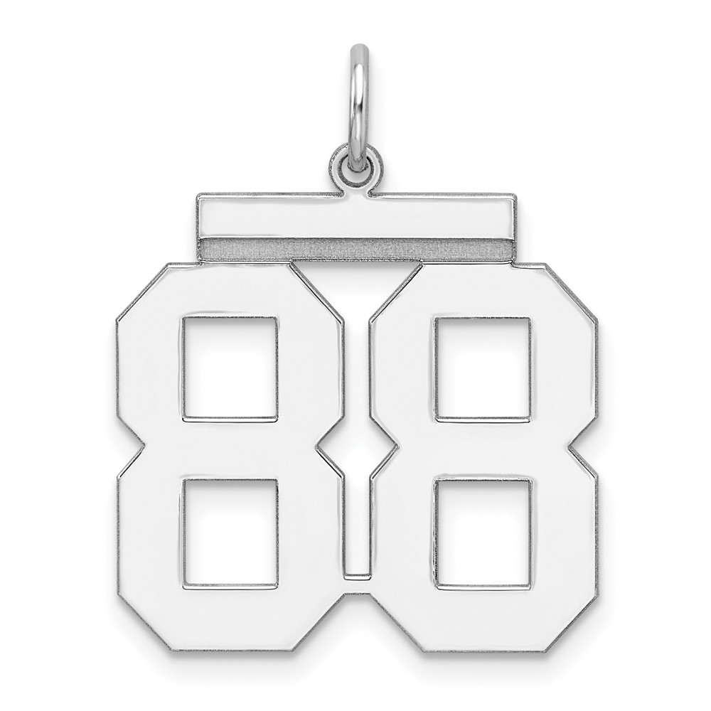 Sterling Silver Rhodium-plated Polished Number 88 Charm
