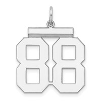 Sterling Silver Rhodium-plated Polished Number 88 Charm view 1
