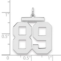 Sterling Silver Rhodium-plated Polished Number 89 Charm view 2