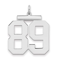 Sterling Silver Rhodium-plated Polished Number 89 Charm view 1