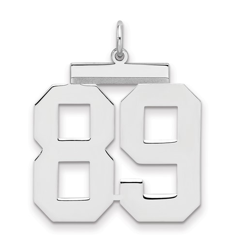 Sterling Silver Rhodium-plated Polished Number 89 Charm