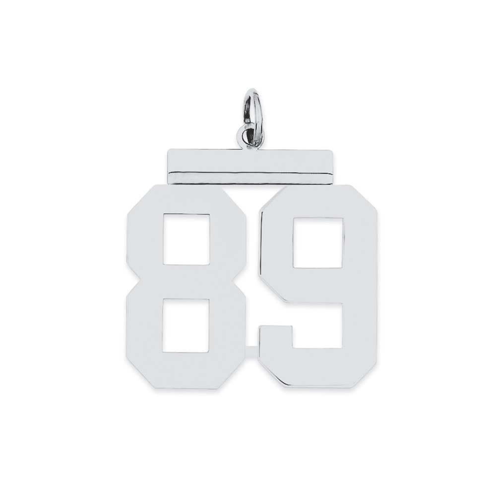 Sterling Silver/Rhodium-plated Polished Number 89 Charm