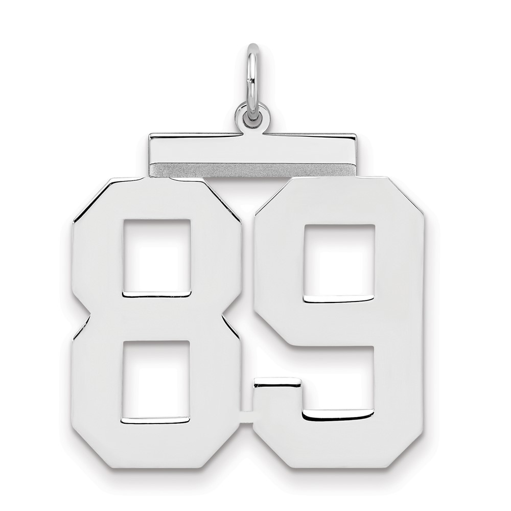 Sterling Silver/Rhodium-plated Polished Number 89 Charm