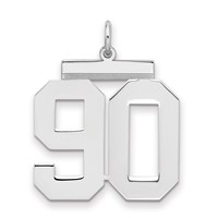 Sterling Silver Rhodium-plated Polished Number 90 Charm view 1