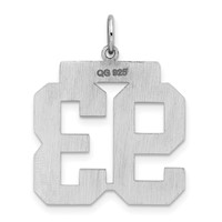 Sterling Silver Rhodium-plated Polished Number 93 Charm view 4