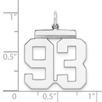 Sterling Silver Rhodium-plated Polished Number 93 Charm view 3