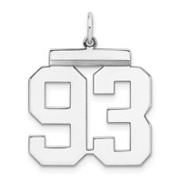 Sterling Silver Rhodium-plated Polished Number 93 Charm view 1