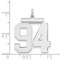 Sterling Silver Rhodium-plated Polished Number 94 Charm view 2