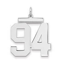 Sterling Silver Rhodium-plated Polished Number 94 Charm view 1