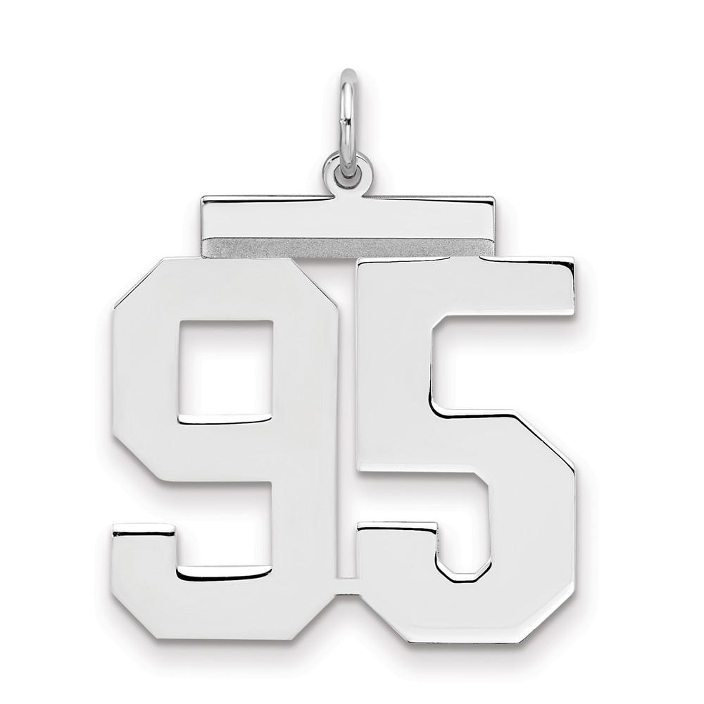 Sterling Silver Rhodium-plated Polished Number 95 Charm