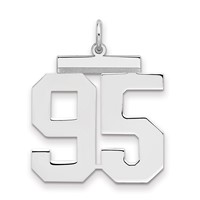 Sterling Silver Rhodium-plated Polished Number 95 Charm view 1