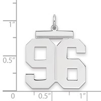 Sterling Silver Rhodium-plated Polished Number 96 Charm view 2