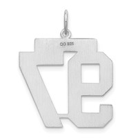 Sterling Silver Rhodium-plated Polished Number 97 Charm view 4