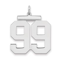 Sterling Silver Rhodium-plated Polished Number 99 Charm view 1
