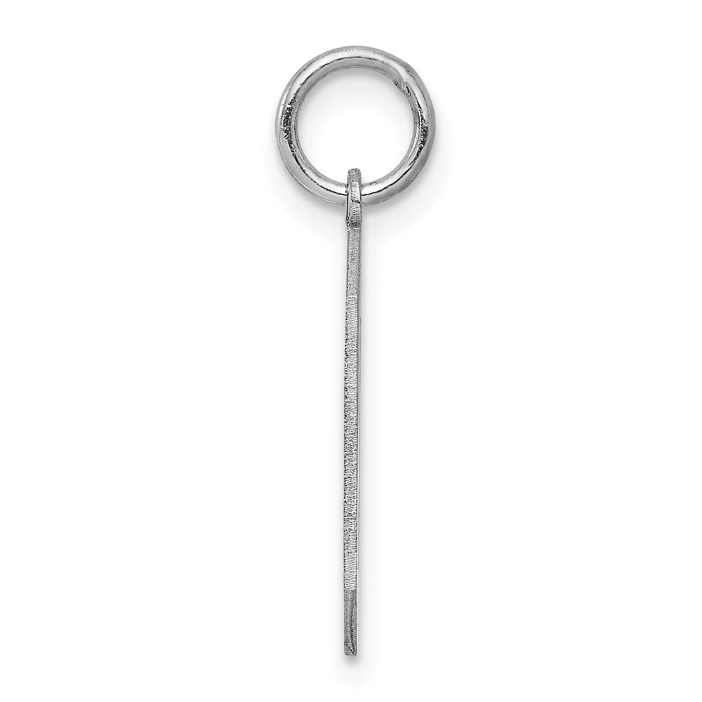 Sterling Silver/Rhodium-plated Satin Number 0 Charm (QPM00)