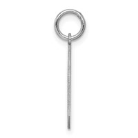 Sterling Silver Rhodium-plated Satin Number 0 Charm view 2
