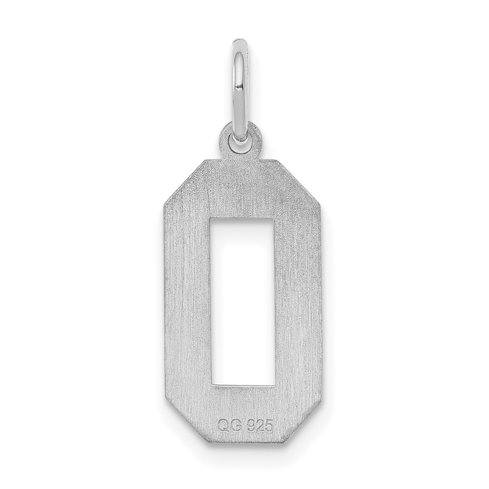 Sterling Silver/Rhodium-plated Satin Number 0 Charm (QPM00)