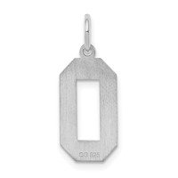 Sterling Silver Rhodium-plated Satin Number 0 Charm view 4