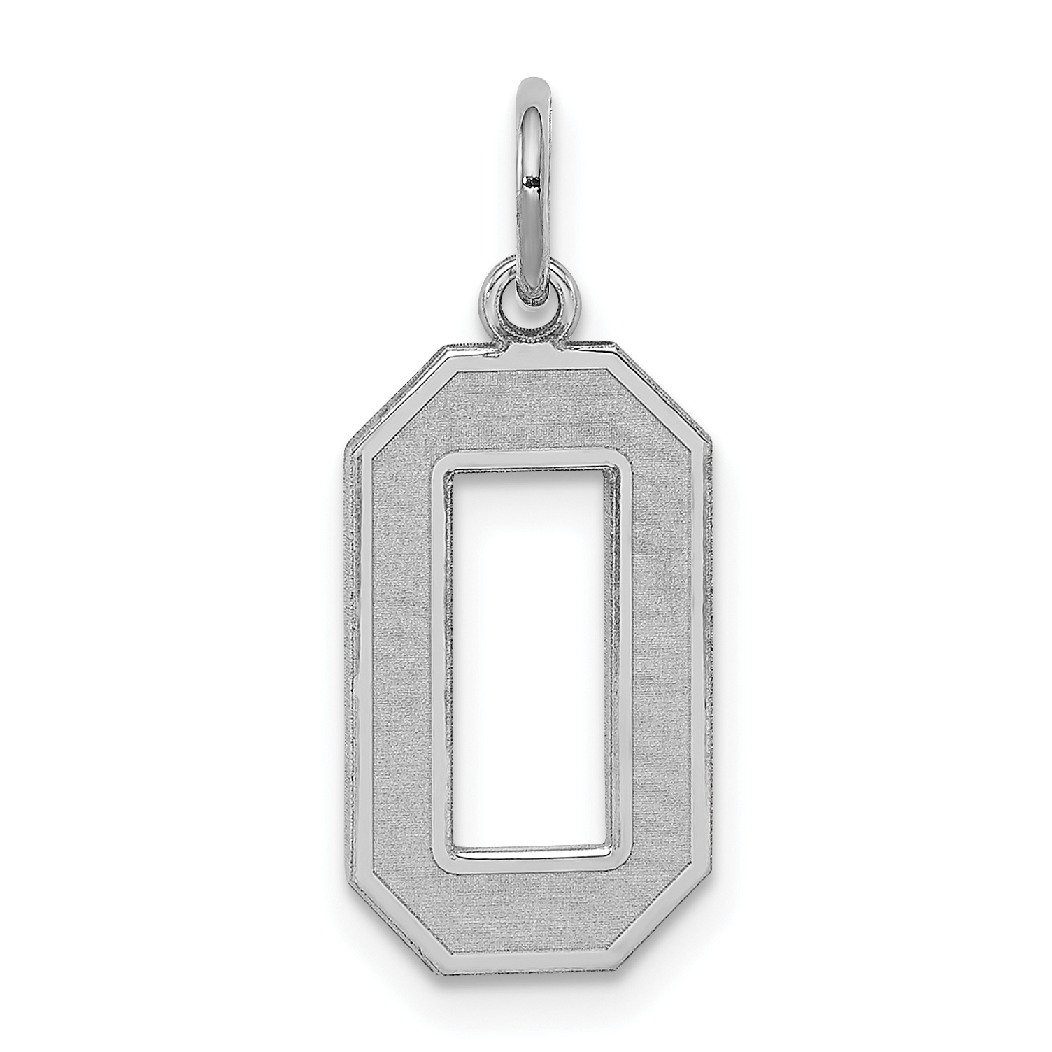 Sterling Silver/Rhodium-plated Satin Number 0 Charm (QPM00)