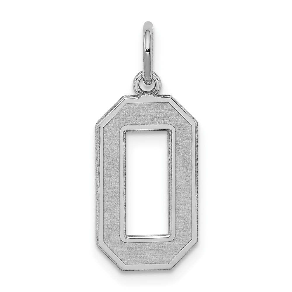 Sterling Silver/Rhodium-plated Satin Number 0 Charm (QPM00)