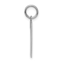 Sterling Silver Rhodium-plated Satin Number 1 Charm view 2