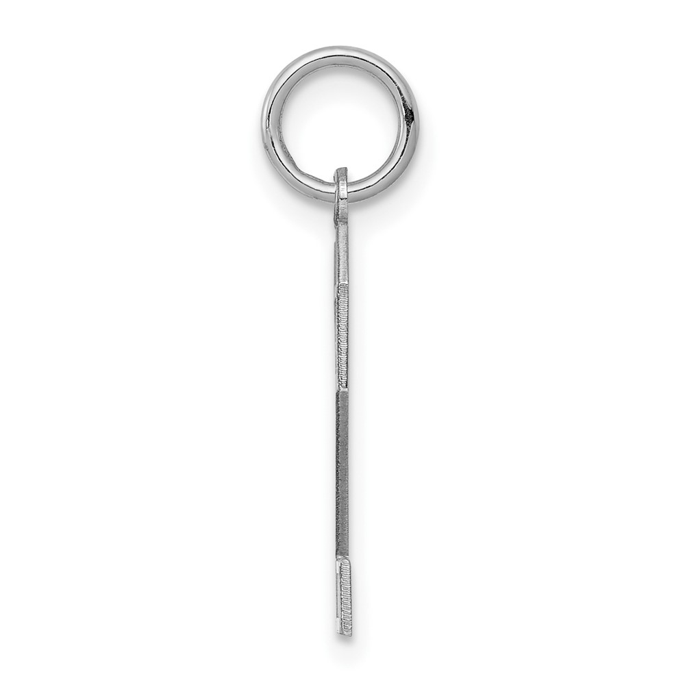 Sterling Silver/Rhodium-plated Satin Number 2 Charm (QPM02)