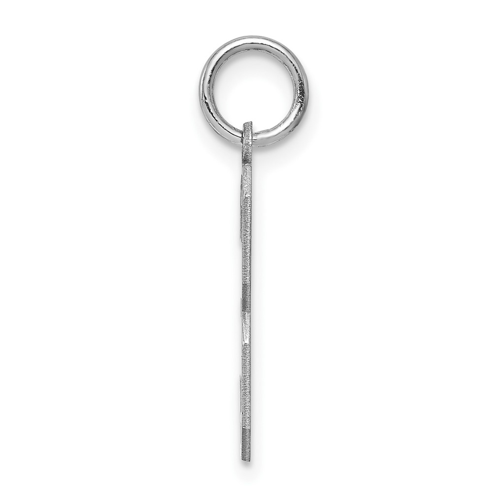 Sterling Silver/Rhodium-plated Satin Number 3 Charm (QPM03)