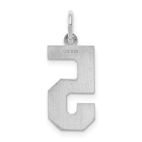 Sterling Silver Rhodium-plated Satin Number 5 Charm view 4
