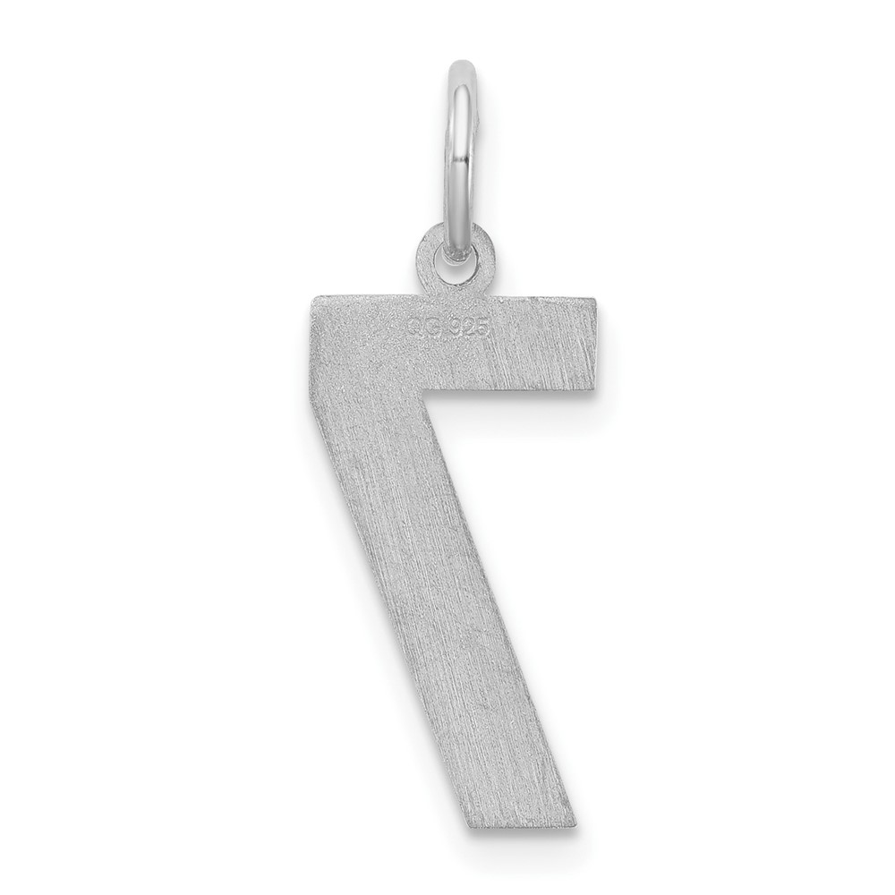 Sterling Silver/Rhodium-plated Satin Number 7 Charm (QPM07)