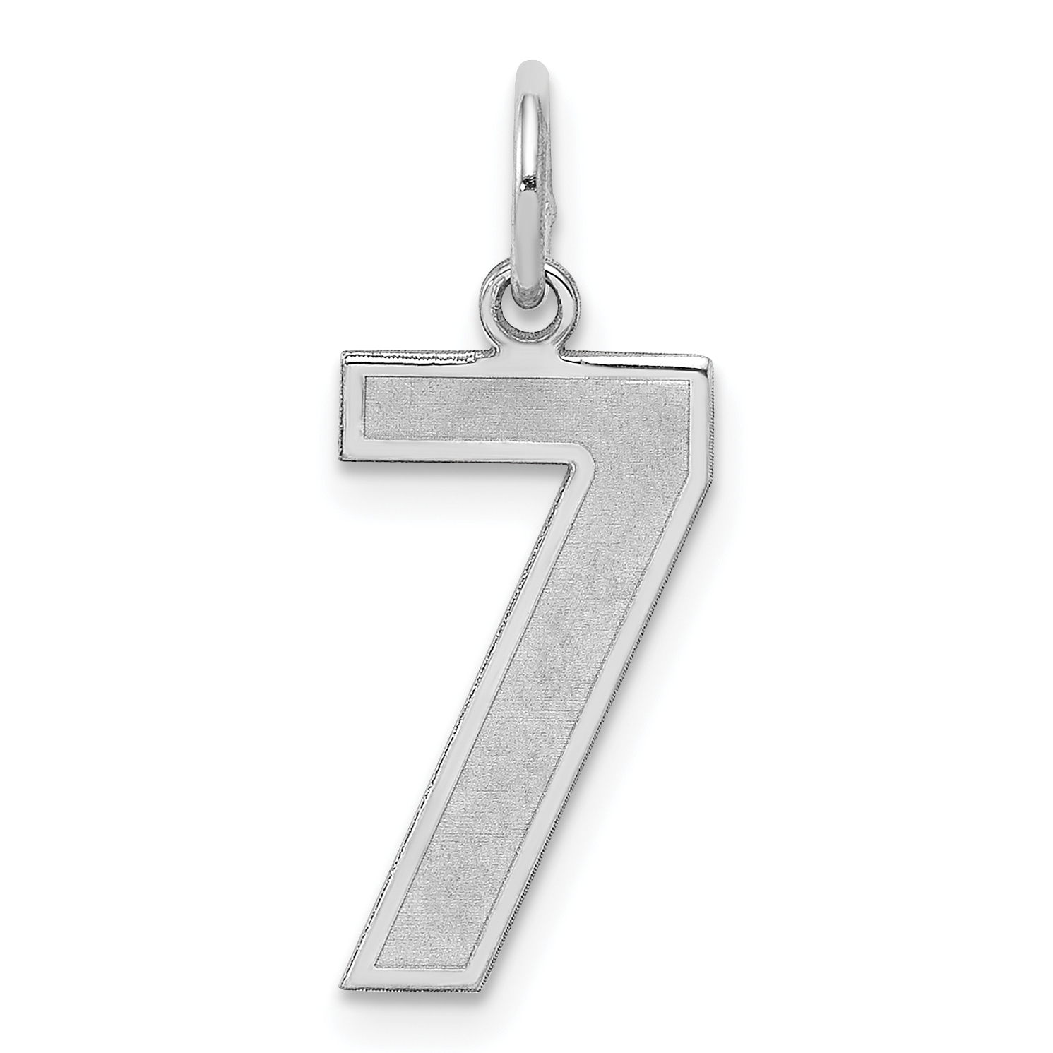 Sterling Silver/Rhodium-plated Satin Number 7 Charm (QPM07)